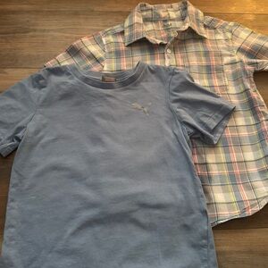 Puma Blue T-Shirt with Plaid Accent shirt bundle